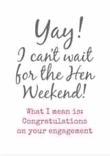 Yay, I can't wait for the Hen DO! Engagement card created by Duckduckle Design