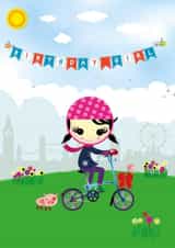 Cute Birthday Card - Birthday Girl - Bike created by Made by Man