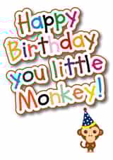 monkey animal Birthday Card 5498 created by Made by Man