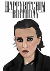 bitchin stranger things Birthday Card 13830 created by Aimee Jane