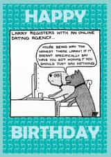 funny humour Birthday Card 1909 created by Off The Leash Cartoons by Rupert Fawcett