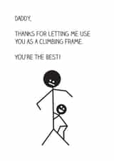 Cheeky Birthday Card - Stick Men - Dad - Climbing Frame created by Claire.Made.This