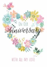 floral pretty Anniversary Card 2033 created by Pink Pig