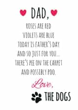Poem from the dogs Father's Day card created by Chelsey Adams