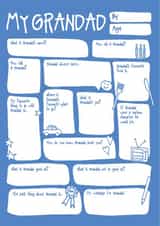 Cute DIY Fathers Day Card / Birthday Card - My Grandad - Fill In The Blanks created by Bow & Bell