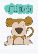 little monkey Birthday Card 13901 created by Elki Shaw