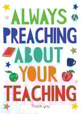 always preaching Thank You Card 11229 created by Miss Bespoke Papercuts