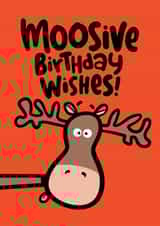 Cute Birthday Card - Pun - Moose - Moosive Birthday Wishes created by Pink wink