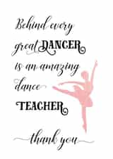 ballet behind Thank You Card 13959 created by Sina Steele