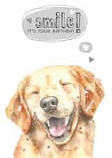 Cute Birthday Card - Golden Retriever - Dog - Smile created by Dotty Dog Art