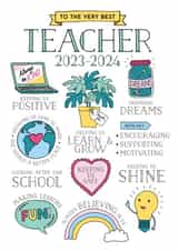 The Best Teacher card - card for teacher - teacher card from class of 2024 created by Eskimo Kiss Designs