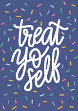 Funny Birthday - Treat Yo Self created by Reba Renee