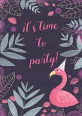 flamingo party Birthday Card 23074 created by Megan Higgins