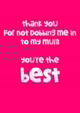 not dobbing Thank You Card 13916 created by Crapcat Cards