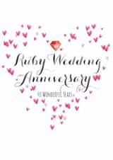Pretty Ruby Wedding Anniversary Card - 40 Years - 40 Wonderful Years created by Claire Giles