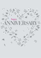 Pretty Butterfly Anniversary Card - Heart - Happy Anniversary created by Claire Giles