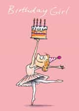 Cute Ballerina Birthday Girl Card - For Her created by Cardinky