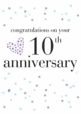 Cute 10th Anniversary Card - Congratulations On Your 10th Anniversary created by Claire Giles