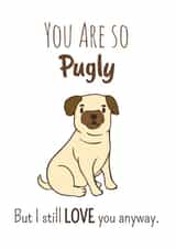 Pug Dog Anniversary Card 37750 created by Pugs and Stuffs