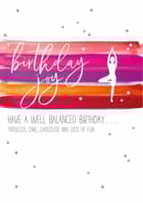yoga joy Birthday Card 14069 created by Cinnamon Aitch