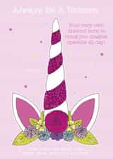 Always be a unicorn cut out your own unicorn horn birthday card created by Gellie Design