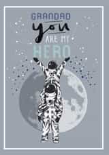 Arty Birthday Card - For Grandad - My Hero - Space created by Louise Tiler