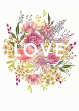 Pretty Floral Bouquet Anniversary Card / Wedding Card / Engagement Card - Love created by Louise Tiler