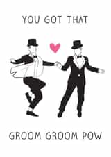 Groom Groom Pow - wedding card created by The Card Compony