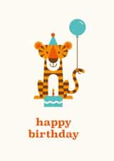 Tiger tea party birthday card created by Pookie Studio