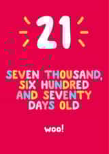 21 woo Birthday Card 3447 created by Ivorymint cards