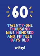 60 age Birthday Card 3451 created by Ivorymint cards