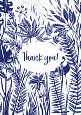 Thank you card - Blue design  created by Alexandra McGinn