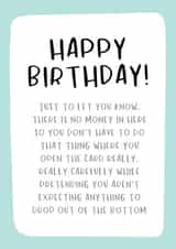 MONEY FUNNY Birthday Card 10849 created by Nutmeg and Arlo