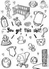 illustration friend New Baby Card 13967 created by Foggish