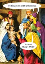 Gold, Frankincense and Myrrh Christmas card created by © Ladybird Books Ltd 2025