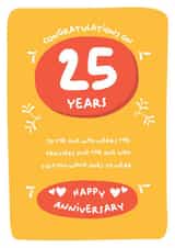 Funny Typography Anniversary Card - 25 Years - To The One Who Wears The Trousers And The One Who Told Him Which Ones To Wear created by PaperJam Print Co.
