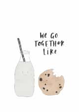 Cute Anniversary Card - We Go Together Like Milk + Cookies created by Jessie Miles