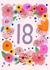 18 flower Birthday Card 9470 created by Hello Hatty