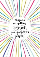 Colourful Engagement card - congratulations created by Jessica Hogarth