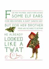 purchased elf Christmas Card 10884 created by Tess Cards