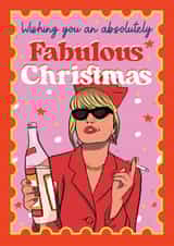 Funny Absolutely Fabulous Christmas card - Ab Fab xmas - Joanna Lumley created by Foggish