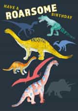 Dinosaur dino Birthday Card 1513 created by DECKLED EDGE LTD