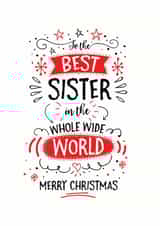 Best Sister in the whole wide world Christmas card created by Little Red Cherry