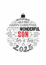 To The Most Wonderful Son - 2025 Wishing You A Very Happy Christmas Card created by Little Red Cherry