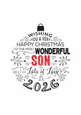 To The Most Wonderful Son - 2026 Wishing You A Very Happy Christmas Card created by Little Red Cherry