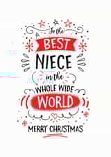 Best niece in the whole world Christmas card created by Little Red Cherry