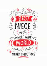 Best niece in the whole world Christmas card created by Little Red Cherry