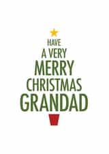 Merry Christmas Grandad - Grandad - Christmas Tree Typography - Festive - created by Cookie Design