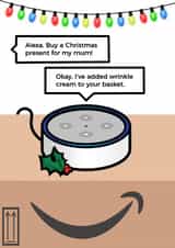 Alexa - Amazon - Cheeky - Funny - Voice Recognition - Wrinkle Cream - Shopping List - Anti Aging - Mum - Modern - Tech - Christmas Card created by Ilan Asher
