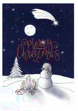 snowman night Christmas Card 29250 created by Babybluesnowflake